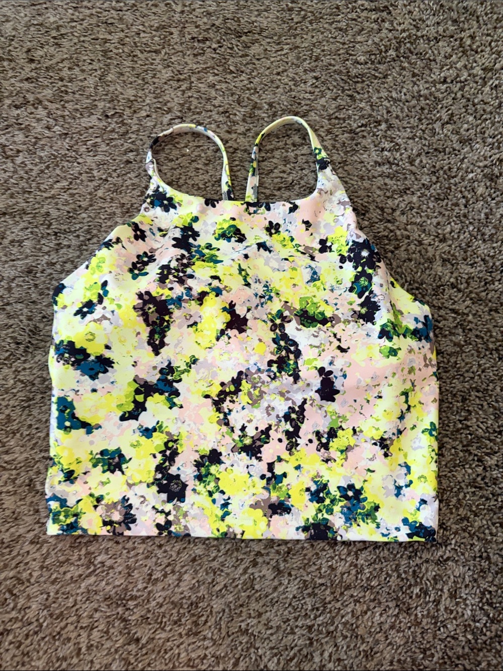 Old Navy Multicolor Floral High-Neck Tank Top